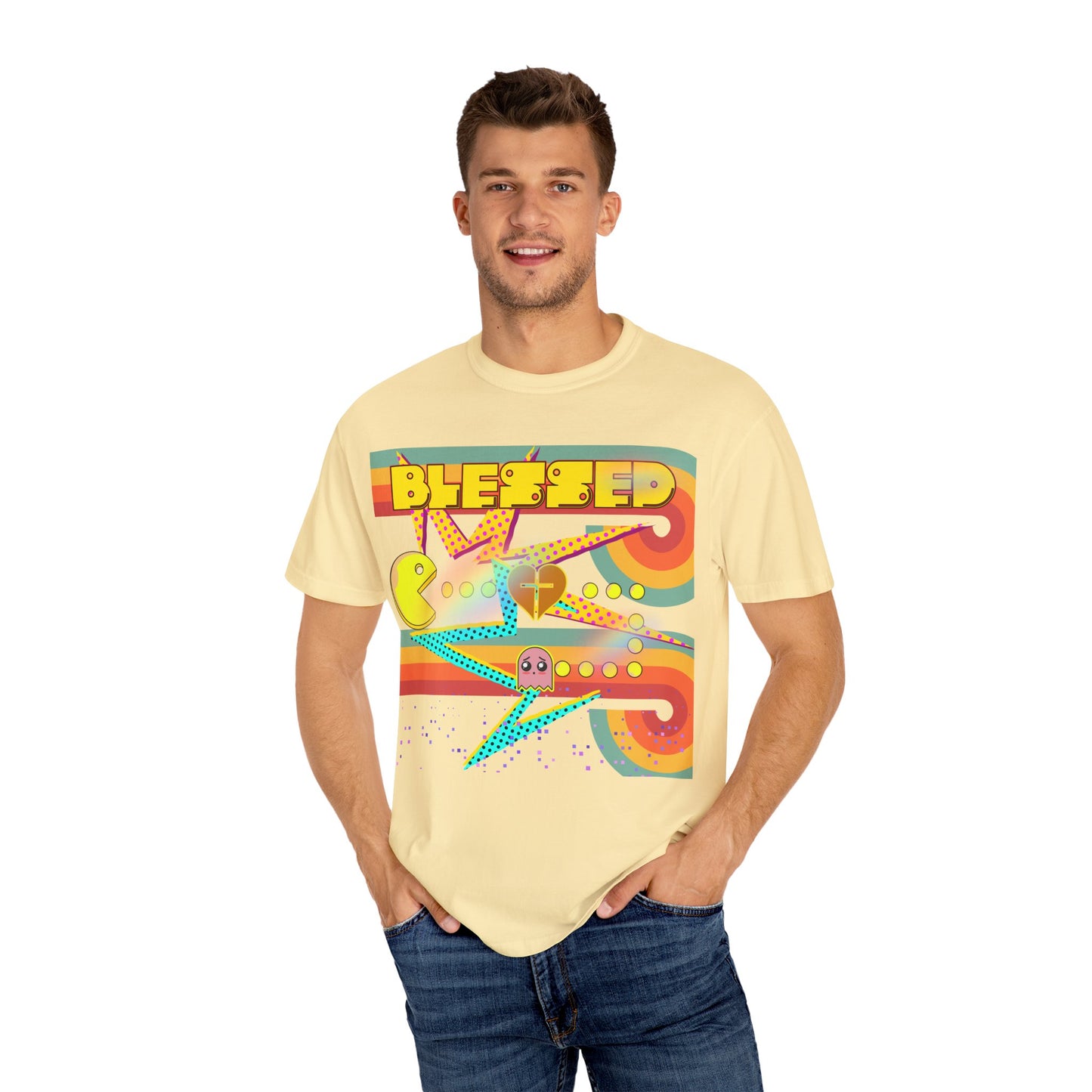Retro Graphic T-Shirt, Blessed T-Shirt, Fun Casual Wear, Gift for Gamers, Vintage Style Tee