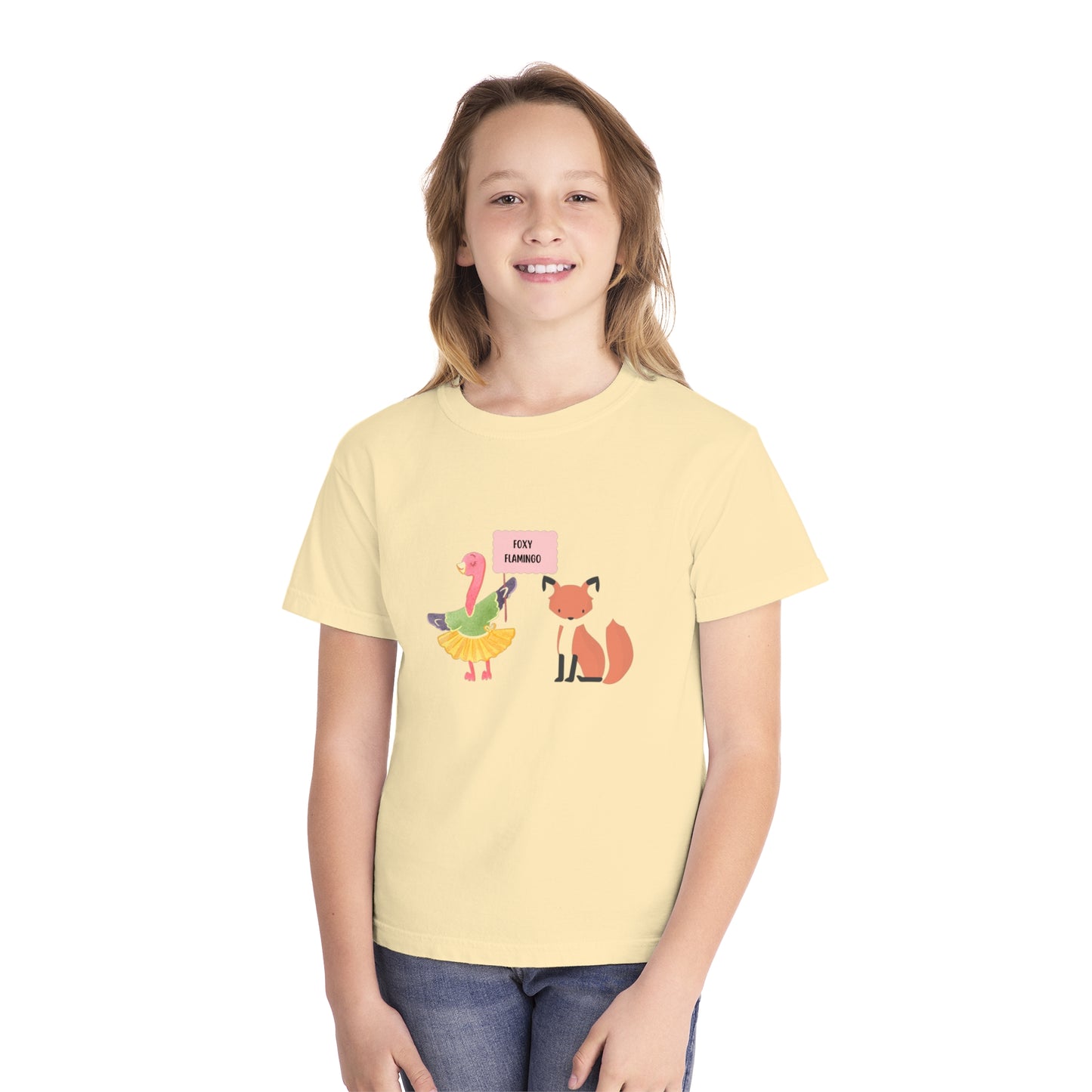 Youth Midweight Tee Foxy Flamingo