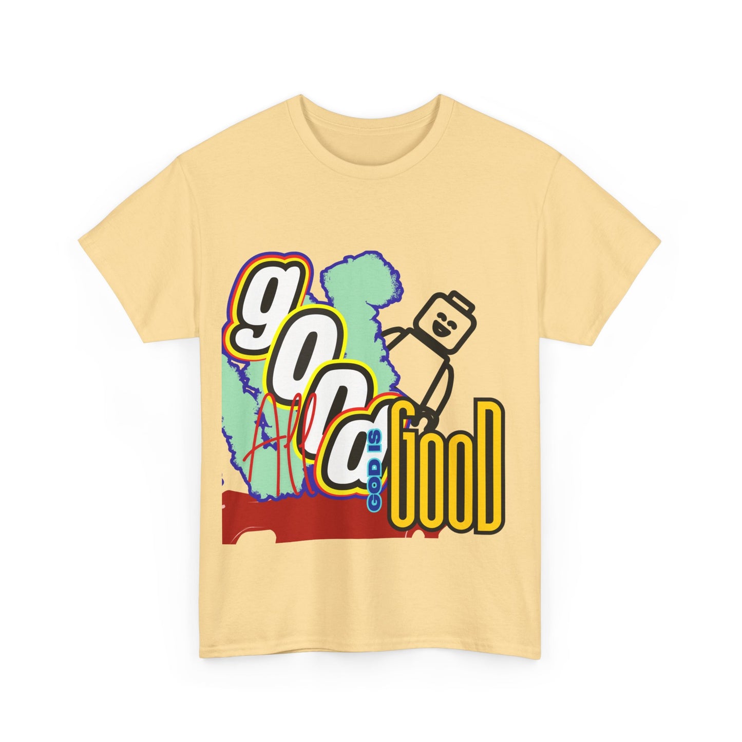 All Good God is Good" Lego Inspired T-Shirt - Fun and Creative Faith-Based Apparel