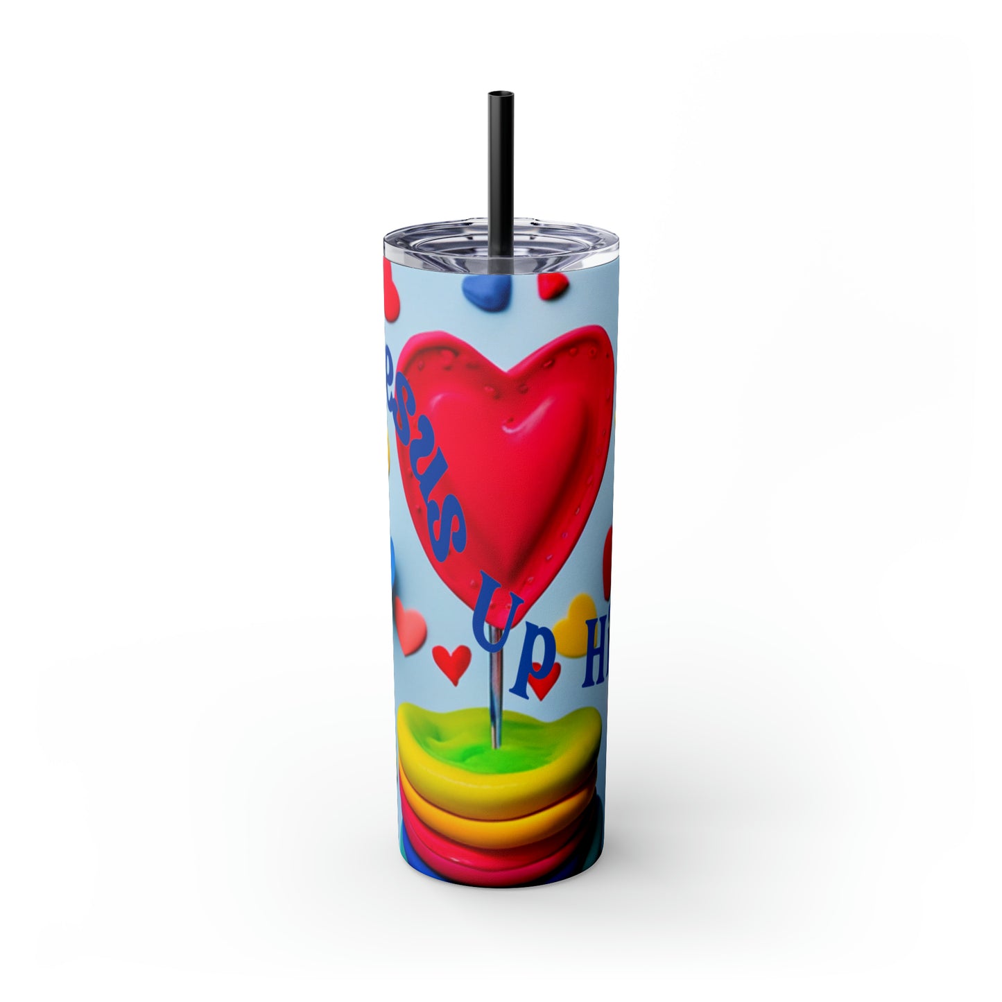 Lift Jesus Higher Skinny Tumbler with Straw, 20oz