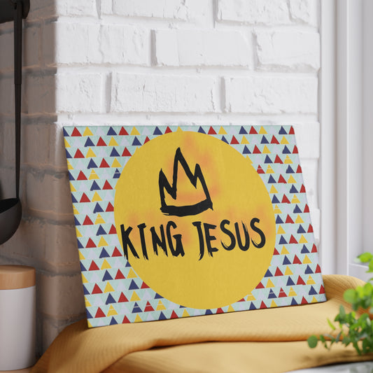 King Jesus Glass Cutting Board