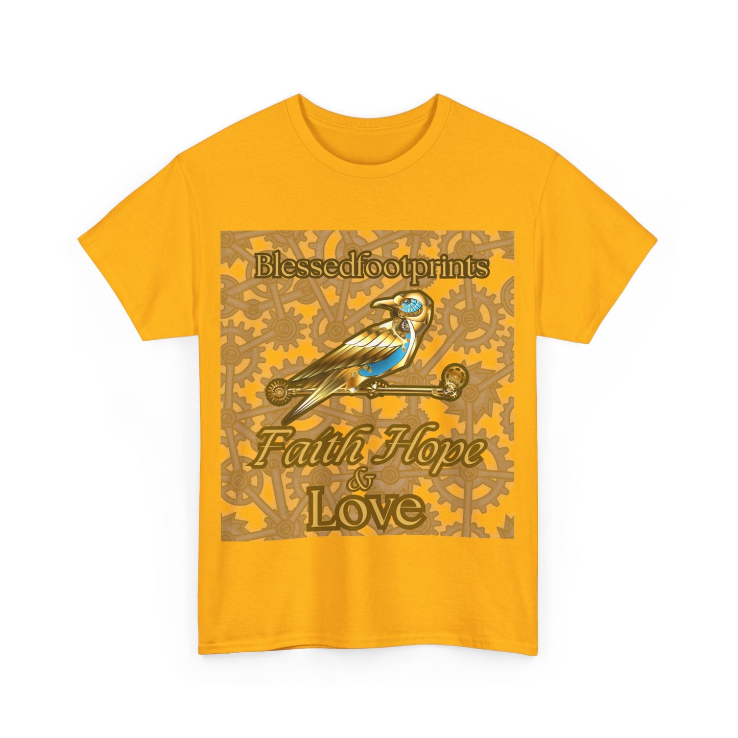 Blessedfootprints "Faith Hope & Love" Steampunk Bird T-Shirt