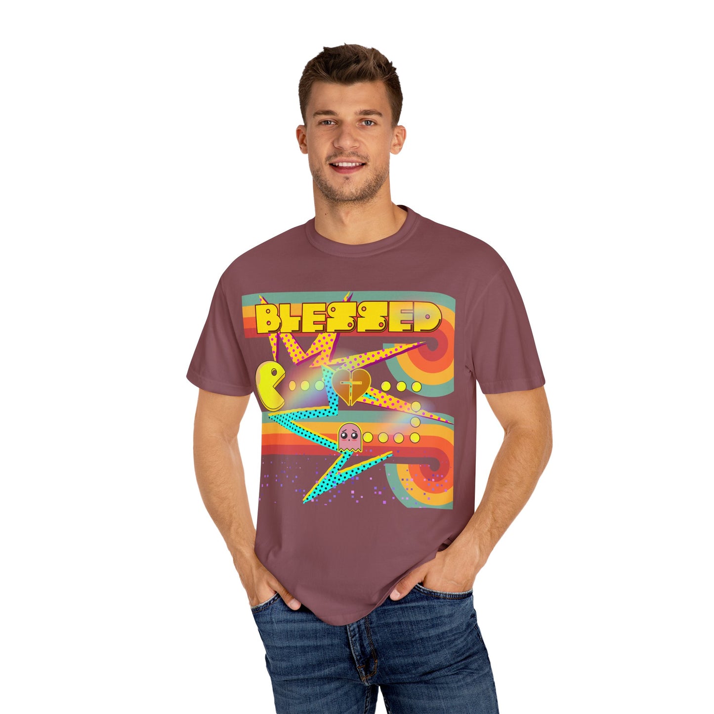 Retro Graphic T-Shirt, Blessed T-Shirt, Fun Casual Wear, Gift for Gamers, Vintage Style Tee