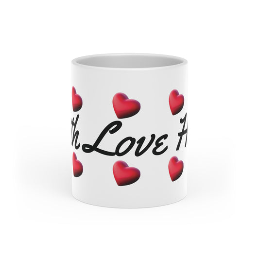 Love and Hope Heart-Shaped Mug- White