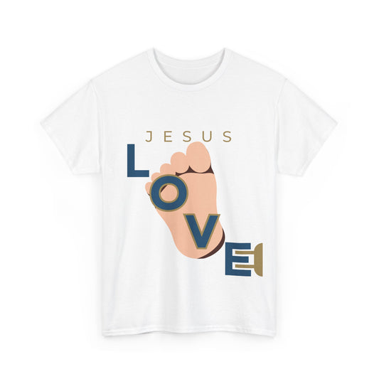 Jesus Love Footprint Heavy Cotton Tee