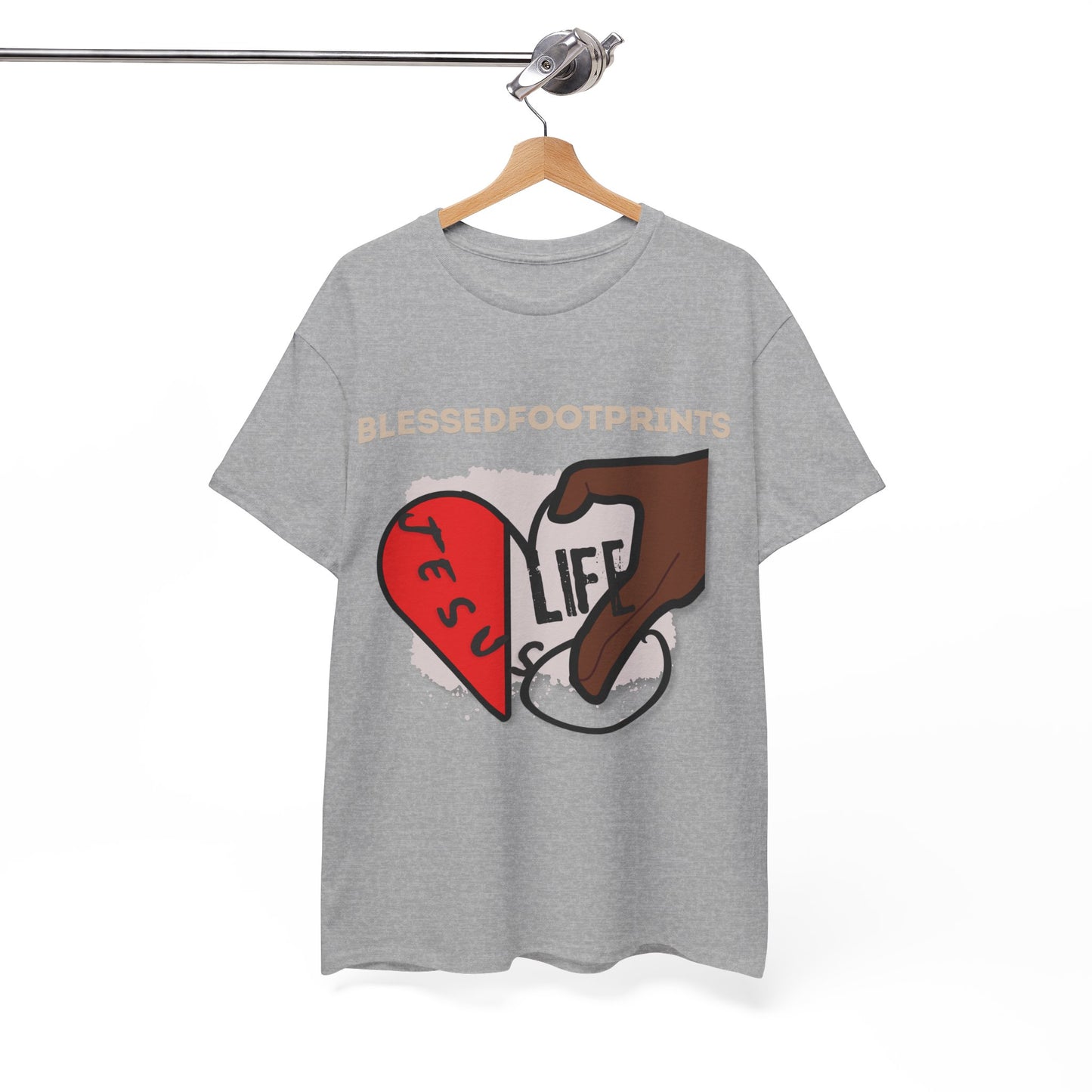 Jesus Life Unisex Christian Tee - Heart and Hand Design